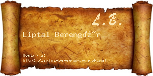 Liptai Berengár névjegykártya